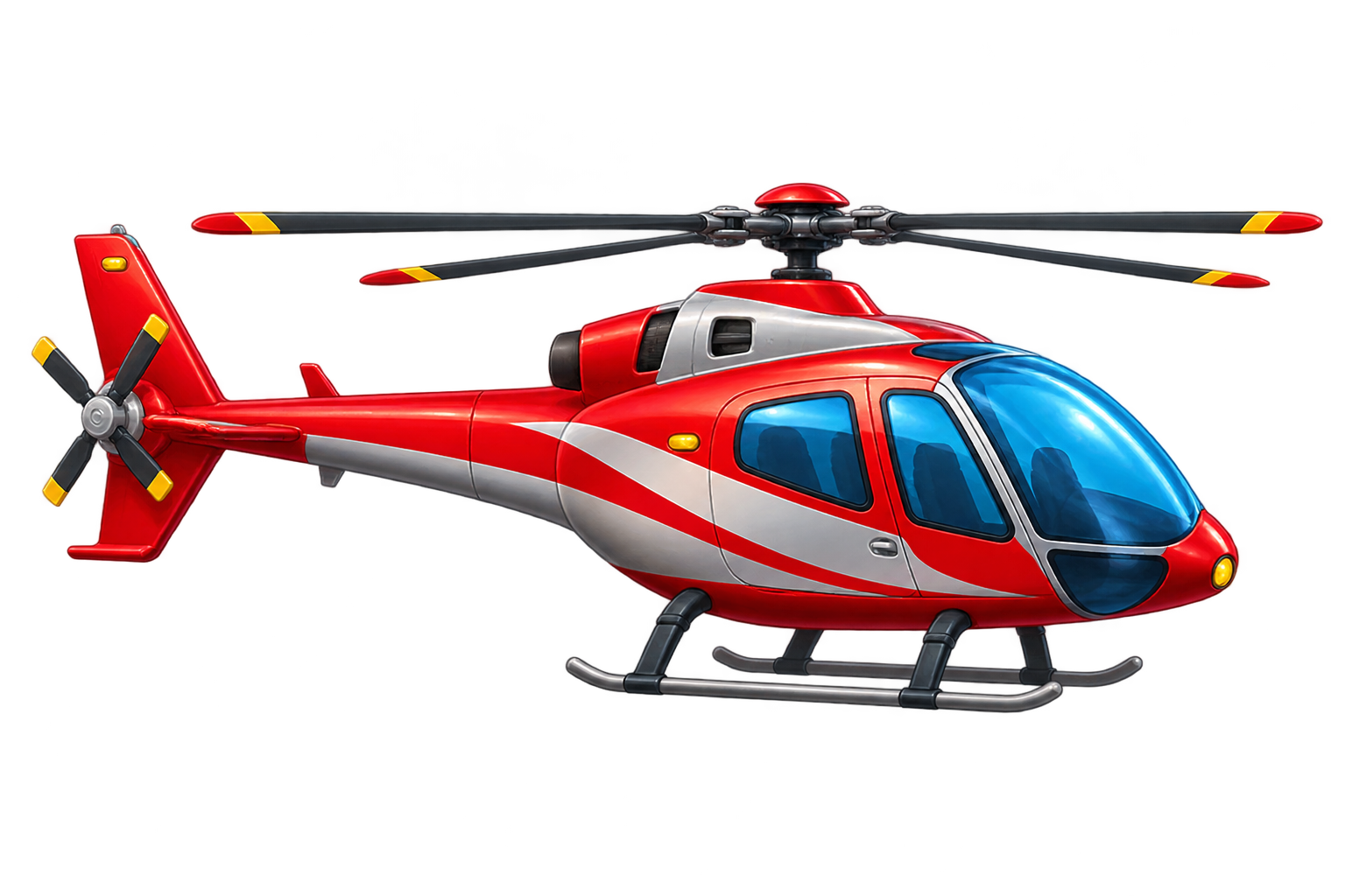 Red rescue helicopter